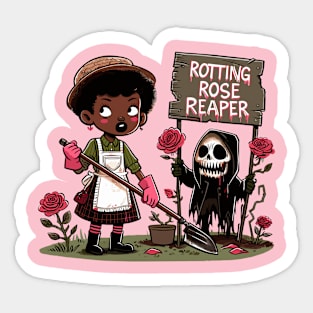 Rotting Rose Reaper - Goth plant lover Sticker